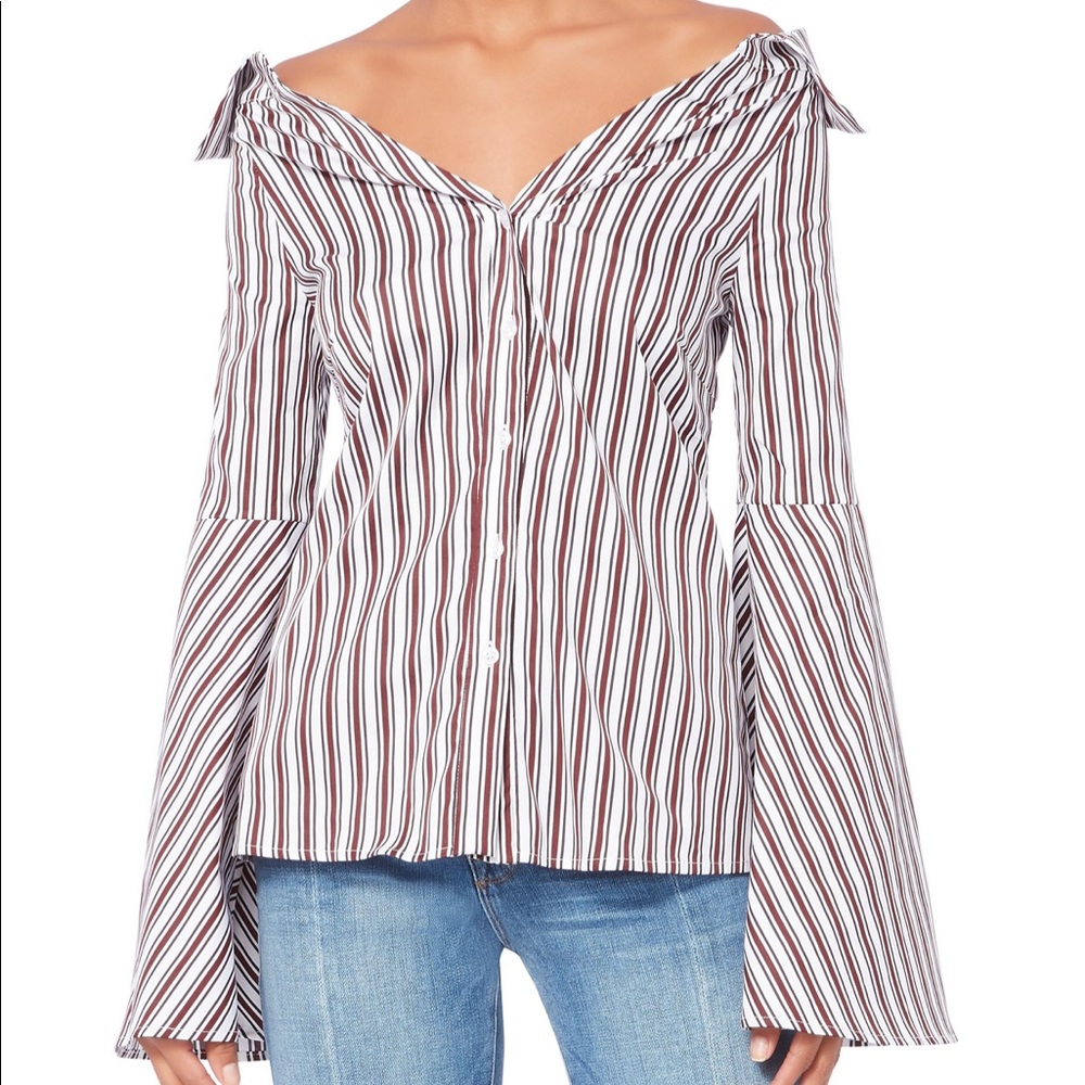 Caroline Constas NWOT Persephone striped blouse